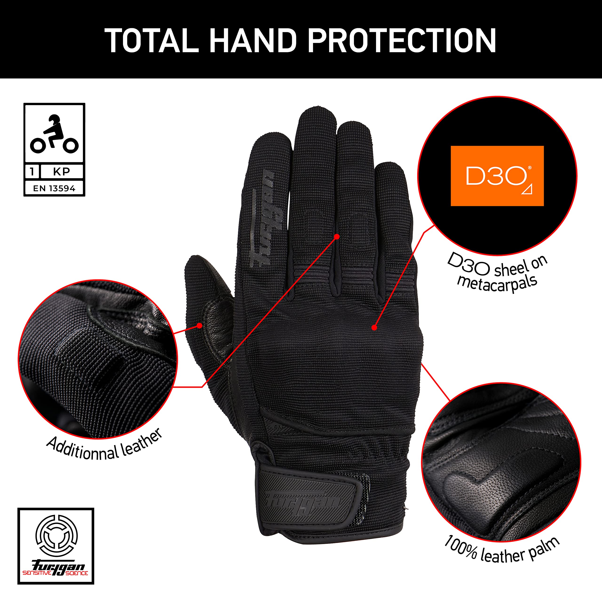 Amazon | フリュガン(Furygan) JET D3O® レディース バイク用グローブ